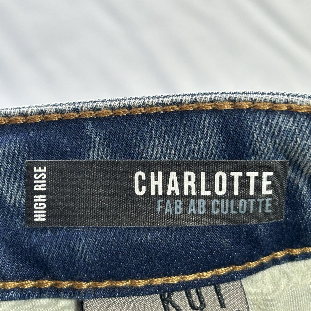 Kut From The Kloth Jeans Womens 8 Charlotte High Rise Fab Ab Culotte Wide Leg De - Picture 6 of 13